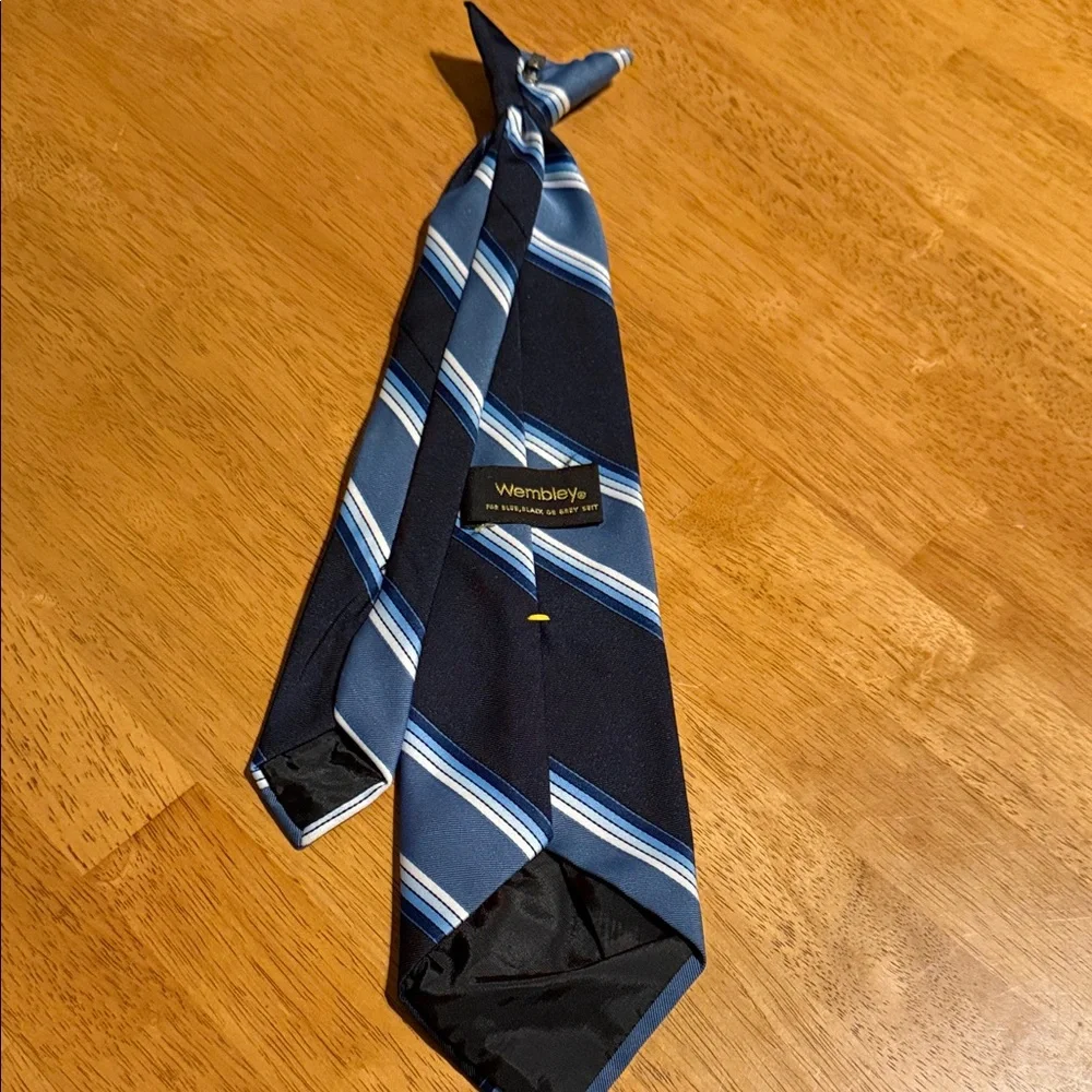 Wembley Dark Blue and Sky Blue Striped Tie